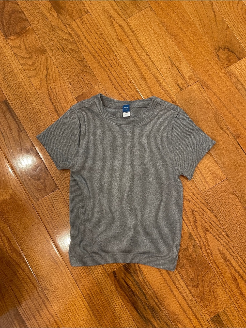 Old Navy Seamless Gray Short Sleeve Athletic Fitted Top Shirt Size Medium